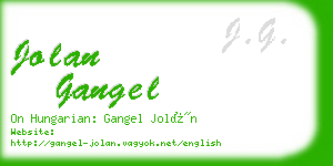 jolan gangel business card